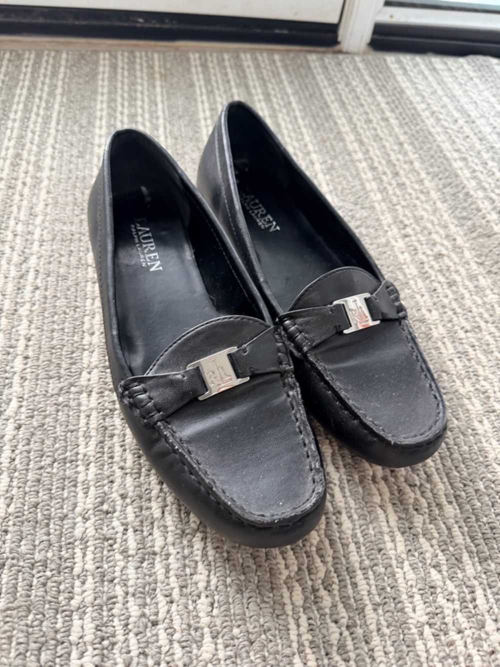 Ralph Lauren Black Leather Bit Loafers